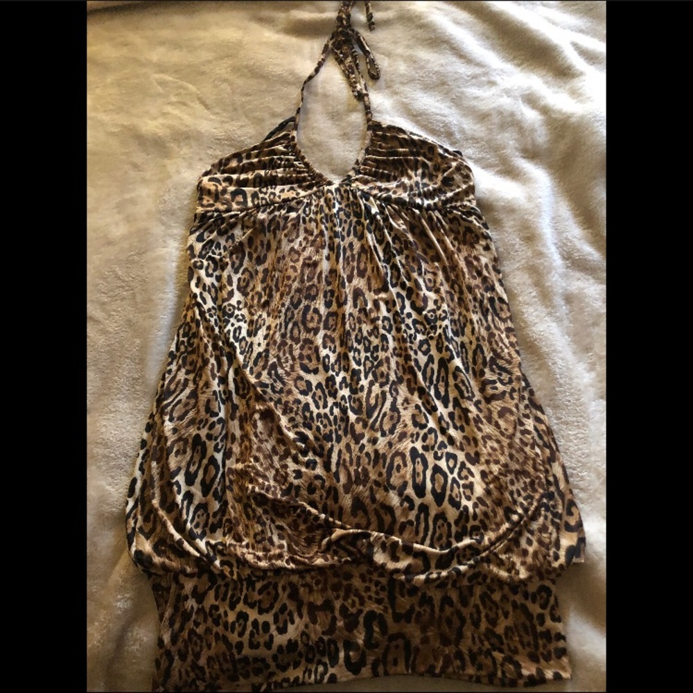Leopard Halter Top